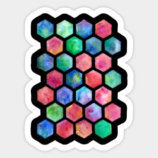 Hand Painted Watercolor Honeycomb Pattern Sticker